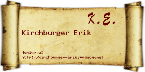 Kirchburger Erik névjegykártya